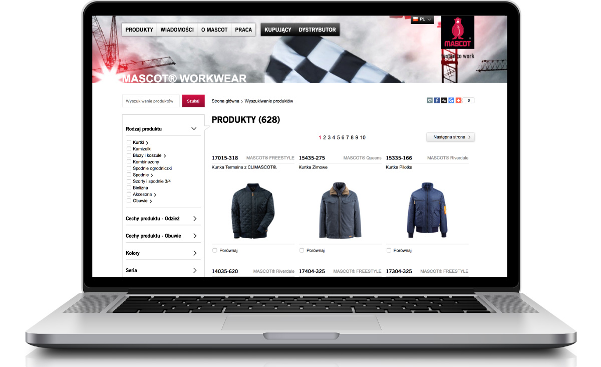 Katalog produktów Mascot - dostępny na stronie internetowej