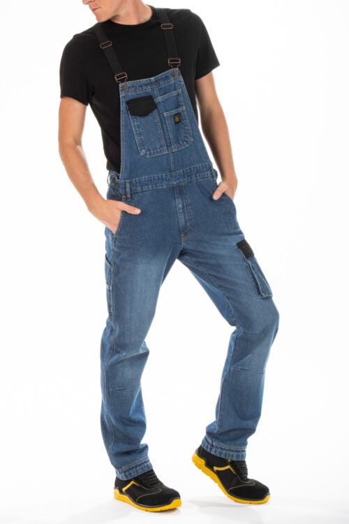 Wygodne spodnie ogrodniczki denim